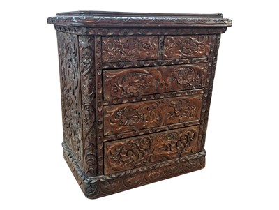 Lot 947 - MID CENTURY ANGLO INDIAN TABLE TOP CHEST OF DRAWERS