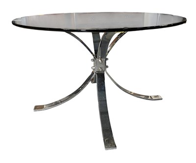 Lot 52 - MID CENTURY CHROME AND GLASS COFFEE TABLE