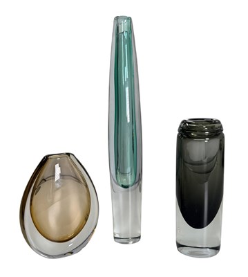 Lot 19 - NYLUND & STROMBERG FOR STROMBERG - THREE SWEDISH GLASS VASES