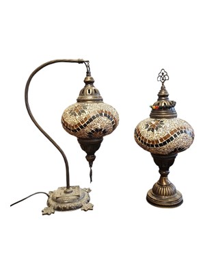 Lot 370 - TWO LATE 20TH CENTURY TURKISH MOSAIC TABLE LAMPS
