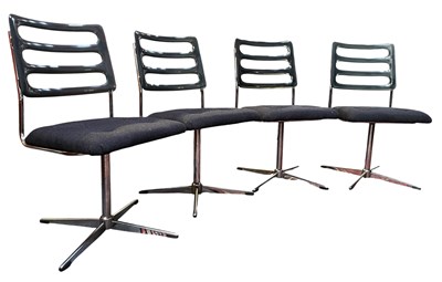 Lot 279 - CHROMCRAFT - SET OF FOUR AMERICAN DESIGNER ACRYLIC AND CHROME DINING CHAIRS