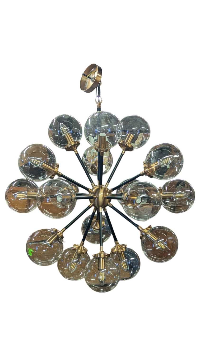 Lot 550 - CONTEMPORARY DESIGNER MULTI ARM GLOBULAR CEILING LIGHT / CHANDELIER