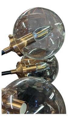 Lot 550 - CONTEMPORARY DESIGNER MULTI ARM GLOBULAR CEILING LIGHT / CHANDELIER