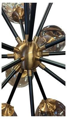 Lot 550 - CONTEMPORARY DESIGNER MULTI ARM GLOBULAR CEILING LIGHT / CHANDELIER