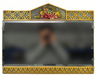 Lot 363 - ART DECO GILT PAINTED WOOD WALL HANGING MIRROR