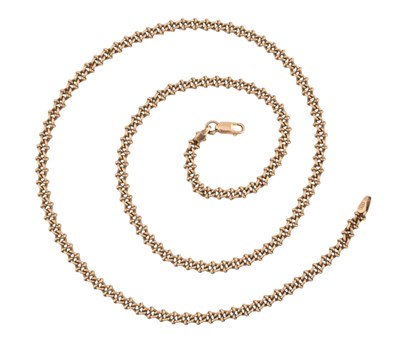 Lot 132 - HALLMARKED 9CT GOLD FANCY LINK CHAIN NECKLACE