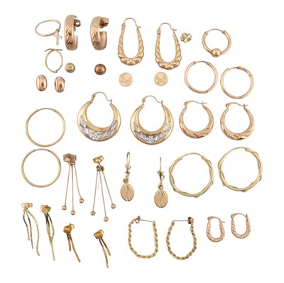 Lot 159 - COLLECTION OF GOLD EARRINGS