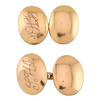 Lot 96 - PAIR OF GOLD CUFFLINKS