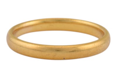 Lot 76 - 1950S HALLMARKED 22CT GOLD BAND RING