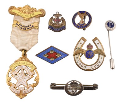 Lot 349 - COLLECTION OF BADGES & A CASED MASONIC JEWEL