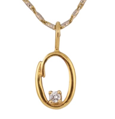 Lot 191 - 18CT GOLD & DIAMOND PENDANT NECKLACE