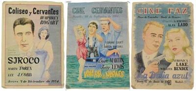 Lot 390 - COLLECTION OF THREE 1940S / 50S SPANISH CINEMA POSTERS