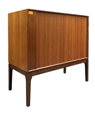 Lot 98A - RETRO MID 20TH CENTURY TAMBOUR-SCROLLED CABINET