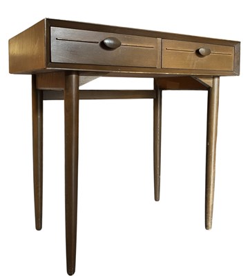 Lot 255A - SCANDART - MID 20TH CENTURY TEAK TWO-DRAWER DESK OR SIDETABLE