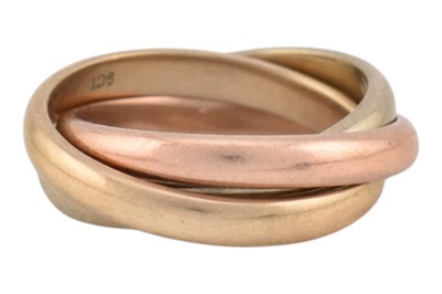 Lot 140 - GOLD TRI COLOUR RUSSIAN BAND RING