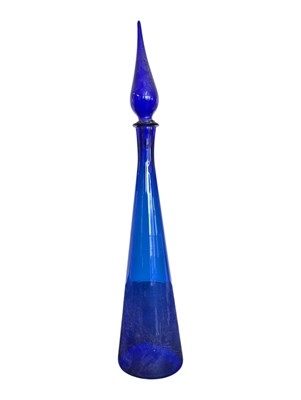 Lot 163 - VINTAGE EMPOLI STYLE BLUE GENIE BOTTLE