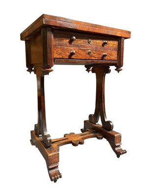 Lot 379 - EARLY VICTORIAN 19TH CENTURY ROSEWOOD CARD / GAMES BACKGAMMON TABLE