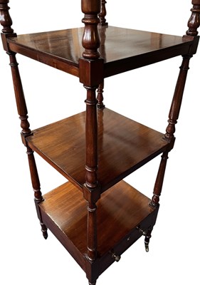 Lot 348 - 19TH CENTURY VICTORIAN MAHOGANY FOUR TIER WHATNOT ETAGERE