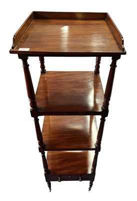 Lot 348 - 19TH CENTURY VICTORIAN MAHOGANY FOUR TIER WHATNOT ETAGERE