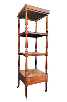 Lot 348 - 19TH CENTURY VICTORIAN MAHOGANY FOUR TIER WHATNOT ETAGERE