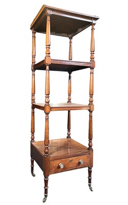 Lot 348 - 19TH CENTURY VICTORIAN MAHOGANY FOUR TIER WHATNOT ETAGERE