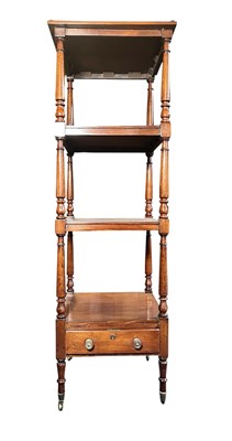 Lot 348 - 19TH CENTURY VICTORIAN MAHOGANY FOUR TIER WHATNOT ETAGERE