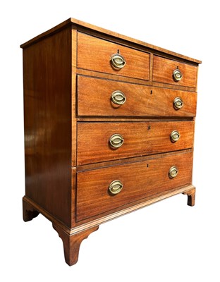 Lot 432 - 19TH CENTURY GEORGE III MAHOGANY CHEST OF DRAWERS