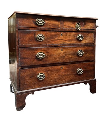 Lot 548 - 19TH CENTURY GEORGE III MAHOGANY CHEST OF DRAWERS