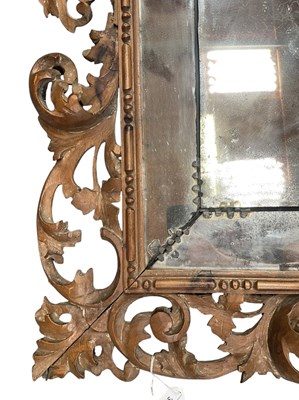 Lot 315 - ITALIAN FLORENTINE 19TH CENTURY CARVED OAK & LEAD WALL MIRROR