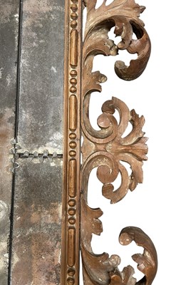Lot 315 - ITALIAN FLORENTINE 19TH CENTURY CARVED OAK & LEAD WALL MIRROR