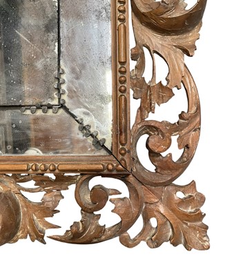 Lot 315 - ITALIAN FLORENTINE 19TH CENTURY CARVED OAK & LEAD WALL MIRROR