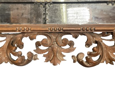 Lot 315 - ITALIAN FLORENTINE 19TH CENTURY CARVED OAK & LEAD WALL MIRROR