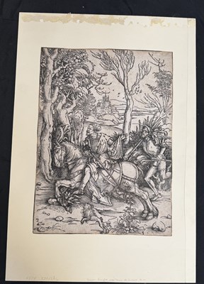 Lot 350 - AFTER ALBRECHT DURER (1471-1582) - THE KNIGHT & THE LANSQUENET - WOODCUT