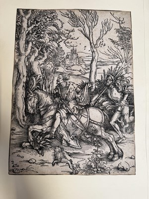 Lot 350 - AFTER ALBRECHT DURER (1471-1582) - THE KNIGHT & THE LANSQUENET - WOODCUT