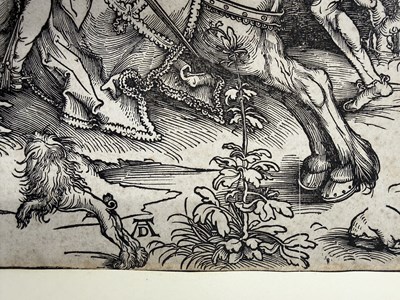 Lot 350 - AFTER ALBRECHT DURER (1471-1582) - THE KNIGHT & THE LANSQUENET - WOODCUT