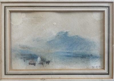 Lot 467 - HURCULES BRABAZON BRABAZON (1821-1906) - MOUNTAIN LAKE SCENE - WATERCOLOUR