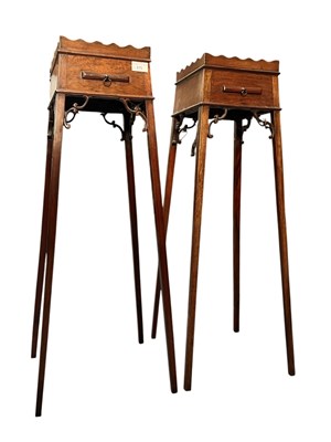 Lot 375 - PAIR OF 19TH CENTURY MAHOGANY TORCHERE URN / PLANT STANDS
