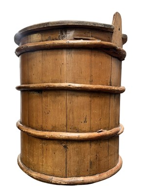 Lot 571 - 19TH CENTURY POSSIBLY WELSH PINE DOUGH BIN / STORAGE BARREL