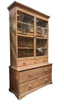 Lot 480 - LARGE 19TH CENTURY VICTORIAN PINE DRESSER CABINET