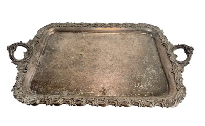 Lot 113 - 19TH CENTURY VICTORIAN SILVER PLATED SERVING TRAY