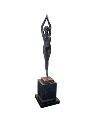 Lot 394 - AFTER CHIPARUS (1886-1947) - VINTAGE ART DECO STYLE DANCER FIGURE