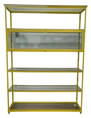 Lot 285 - HIGH END DESIGN CONTEMPORARY PAINTED METAL & GLASS WALL DISPLAY CABINET BOOKCASE