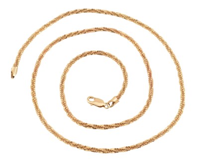 Lot 240 - HALLMARKED 9CT GOLD FANCY ROPE TWIST NECKLACE