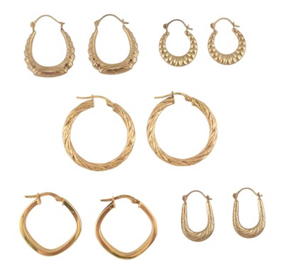 Lot 150 - COLLECTION OF 9CT GOLD EARRINGS