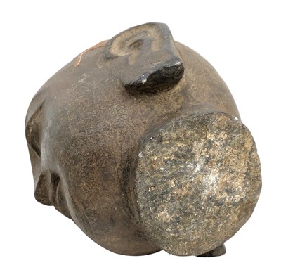 Lot 18 - CHINESE CARVED LIMESTONE HEAD OF A LUOHAN / ARHAT 石刻罗汉头像