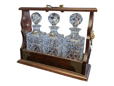 Lot 488 - LATE 20TH CENTURY ATLANTIS LEAD CRYSTAL GLASS WHISKEY TANTALUS
