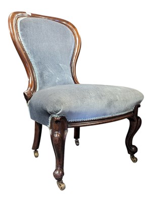 Lot 917 - VICTORIAN 19TH CENTURY MAHOGANY LADIES CHAIR
