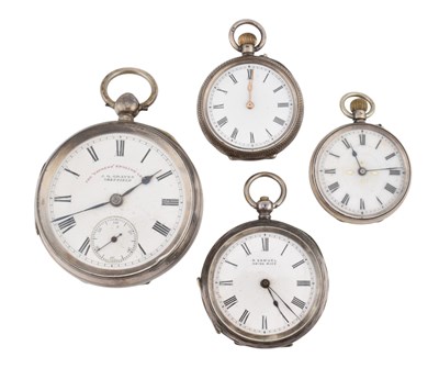 Lot 13 - COLLECTION OF SILVER POCKET WATCHES & FOB WATCHES