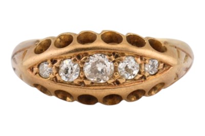 Lot 142 - HALLMARKED 18CT GOLD & DIAMOND RING