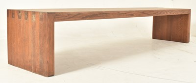 Lot 441 - CONTEMPORARY HIGH END DESIGN SOLID OAK LOW BENCH SEAT